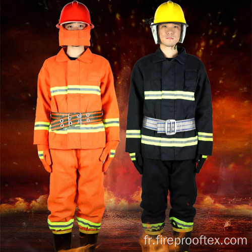 Black Aramid Fireproof Forest Firefiching Suit Tissu